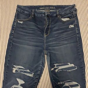American Eagle next level stretch skinny jeans, distressed, no holes